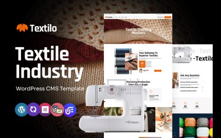 Textilo - Tekstil Endüstrisi ve Giyim Hizmetleri Çok Amaçlı WordPress Elementor Teması