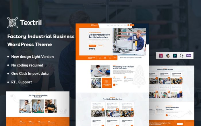 Textril - Fabrika Endüstriyel İş WordPress Teması