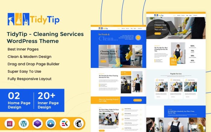 TidyTip - Temizlik Hizmetleri WordPress Teması