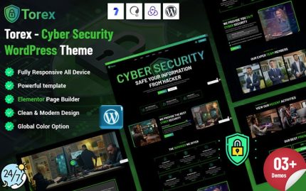 Torex bir Siber Güvenlik WordPress Temasıdır