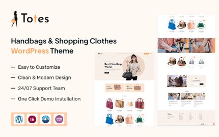 Totes – Çantalar ve Alışveriş Giysileri WordPress Teması