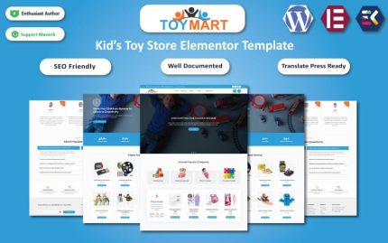 Toy Mart - Çocuk Oyuncak Mağazası WordPress Elementor Teması
