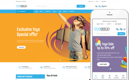 Toyshop - Modern Çocuk Oyuncak Mağazası WooCommerce Teması