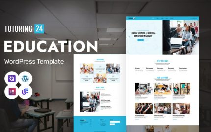 Tutoring 24 - Eğitim Platformu ve Öğrenme Platformu WordPress Elementor Teması