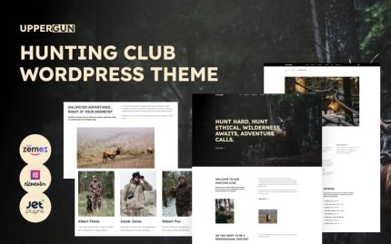 UpperGun - Avcılık Kulübü WordPress Elementor Teması