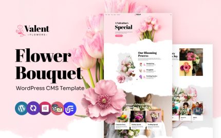 Valent - Çiçek Butiği, Düğün Çiçekleri ve Çiçekçi Çok Amaçlı WordPress Elementor Teması