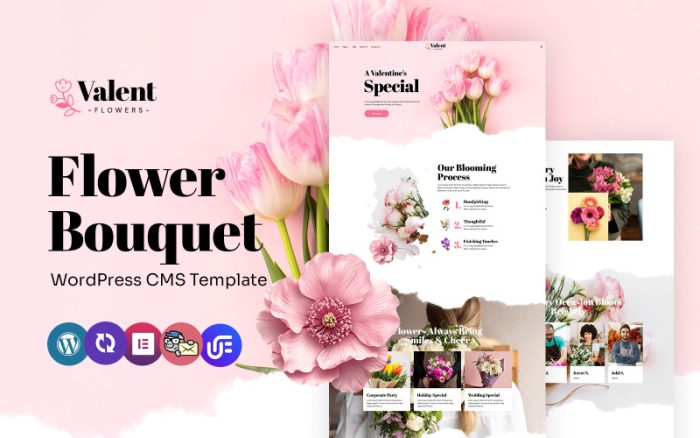 Valent - Çiçek Butiği, Düğün Çiçekleri ve Çiçekçi Çok Amaçlı WordPress Elementor Teması