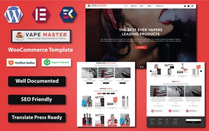 Vape Master - Elektronik Sigara ve Tütün Mağazası WooCommerce Elementor Teması
