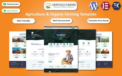 Vertigo Farms - Tarım ve Organik Tarım WordPress Elementor Teması