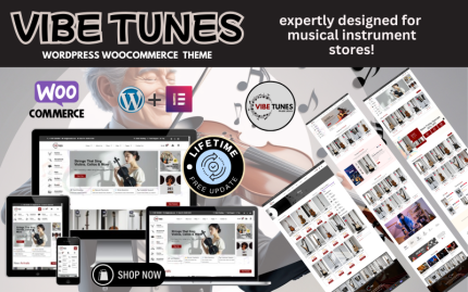 VibeTunes - Müzik Aletleri ve Ses Ekipmanları WooCommerce Teması