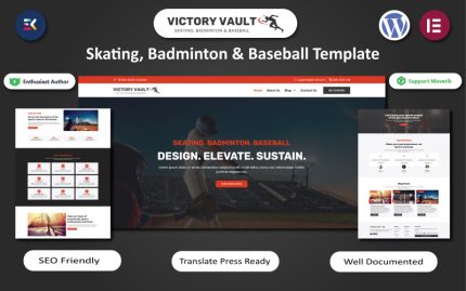Victory Vault - Paten, Badminton ve Beyzbol WordPress Elemnetor Teması