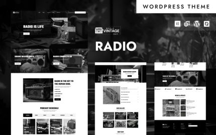 Vintage - Radyo Yayıncılığı ve Akışı WordPress Elementor Teması