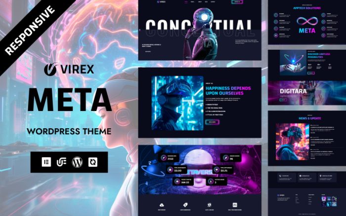 Virex - AI-Powered İş ve Teknoloji WordPress Elementor Teması