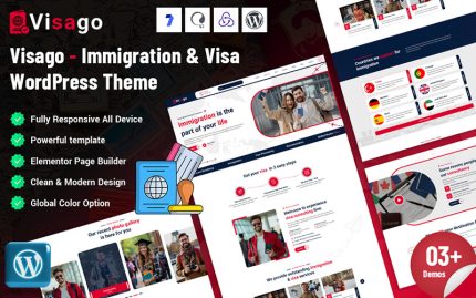 Visago - Göçmenlik ve Vize WordPress Teması