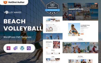 Volley Waves - Plaj Voleybolu Kulübü, Akademisi ve Koçluk WordPress Elementor Teması