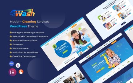 Wash - Temizlik Hizmetleri WordPress Teması