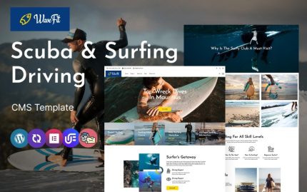 WaveFit - Tüplü Dalış ve Sörf Sürüşü Çok Amaçlı Mobil Uyumlu WordPress Teması