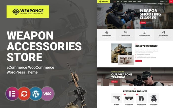 Weaponce - Silah Eğitimi, Atış Kulübü ve WooCommerce Teması