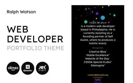 Web Portföyü - Minimalist Web Geliştirici Portföyü Teması WordPress Teması