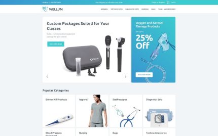 Wellum - Medikal E-Ticaret Klasik Elementor WooCommerce Teması
