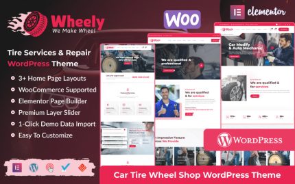 Wheely - Tekerlekli Araç Lastik Onarım Hizmetleri WordPress Teması