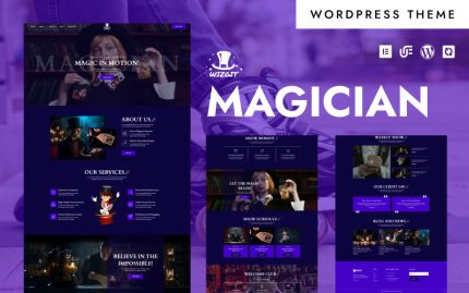 Wizgit - Sihirbaz, Sihirbazlık Hileleri ve Sirk Göstericisi WordPress Elementor Teması