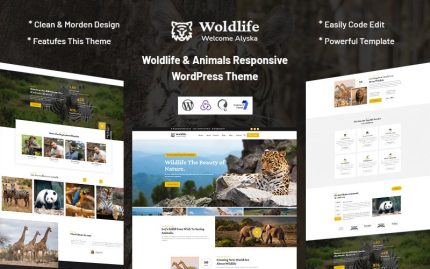Woldlife - Mobil Uyumlu Hayvanlar WordPress Teması