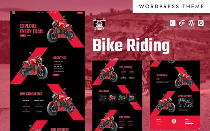 X Rider - Bisiklet ve Motosiklet Kulübü WooCommerce Elementor Teması