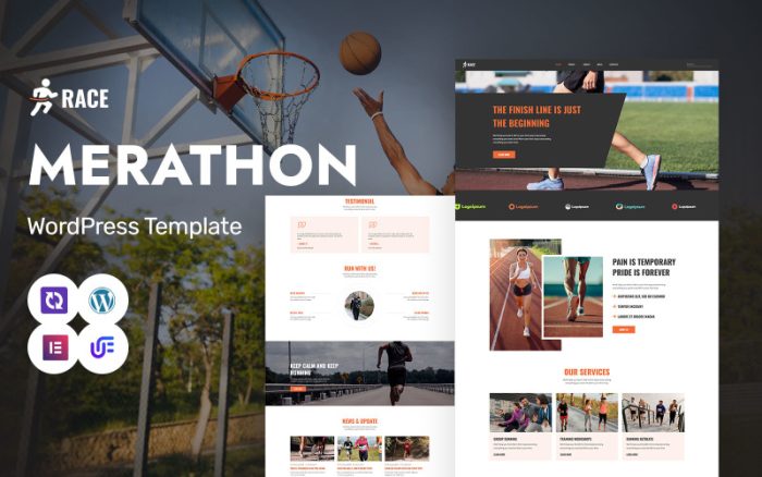 Yarış - Maraton Etkinlikleri ve Koşu Kulüpleri WordPress Elementor Teması