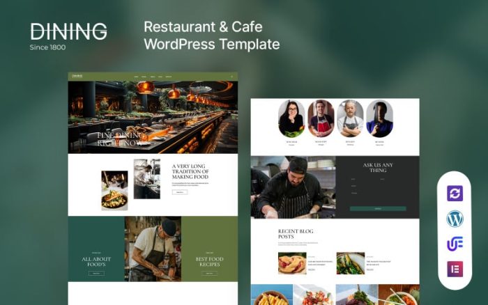 Yemek - Restoran Veya Kafe Elementor WordPress Teması