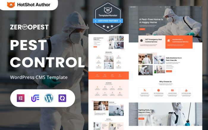 ZerooPest - Konut ve Ticari Haşere Kontrolü WordPress Elementor Teması