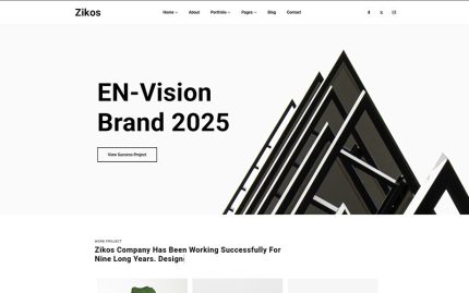 Zikos - Minimal ve Protfolio WordPress Teması