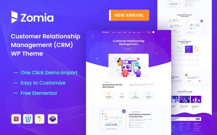 Zomia - CRM Yazılımı Elementor WordPress Teması