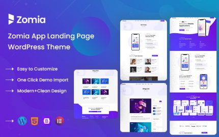 Zomia - Uygulama ve Saas Giriş Sayfası WordPress Teması.