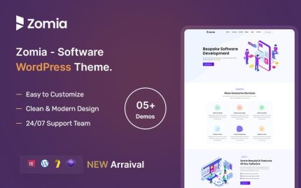 Zomia - Yazılım Mobil Uyumlu Elementor WordPress Teması.