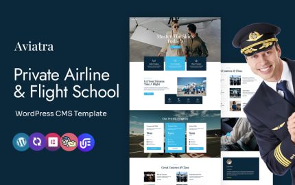 Aviatra - Özel Havayolu ve Uçuş Okulu Çok Amaçlı WordPress Elementor Teması