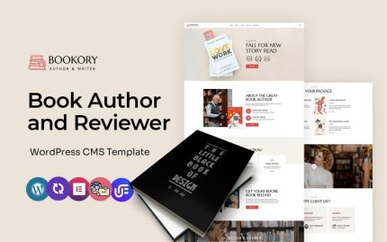 Bookory - Kitap Yazarı ve Kitap İncelemecisi Çok Amaçlı WordPress Elementor Teması