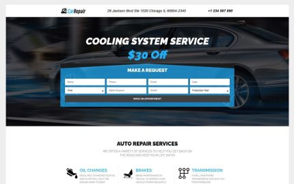 CarRepair - Tek Sayfa Oto Tamir Atölyesi Elementor WordPress Teması