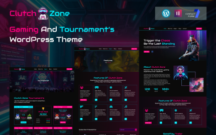 Clutch Zone – Oyun ve eSpor Turnuvası WordPress Teması