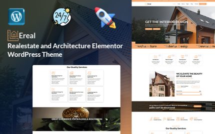 Ereal - Emlak ve Mimarlık, Daire, Ev, Apartman Kiralama Elementor WordPress Teması