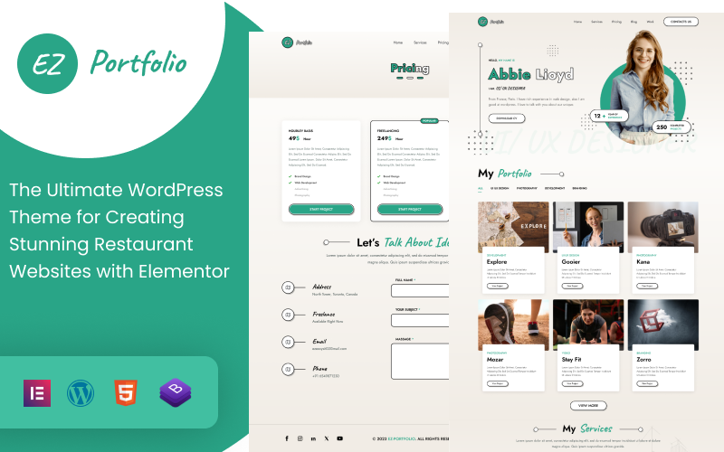 EZ Kişisel Portföy: Profesyonel WordPress Temasıyla Etkileyici Bir Çevrimiçi Portföy Oluşturun EZ Kişisel Portföy: Profesyonel WordPress Temasıyla Etkileyici Bir Çevrimiçi Portföy Oluşturun