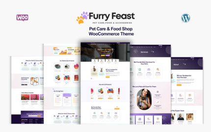 Furry Feast - Evcil Hayvan Bakımevi, Veterinerlik Hizmetleri ve Evcil Hayvan Mağazası WooCommerce Teması