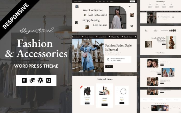 Luxe Stitch - Moda Butik ve Aksesuar Mağazası WooCommerce Elementor Teması