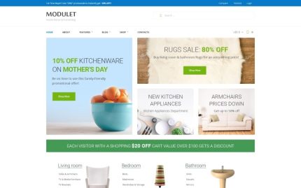 Modulet Ev Dekorasyonu ve Döşeme Teması WooCommerce Teması