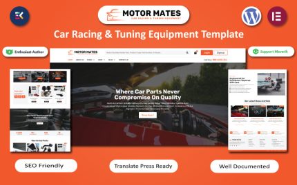 Motor Mates - Araba Yarışı ve Ayarlama Ekipmanları WooCommerce Teması
