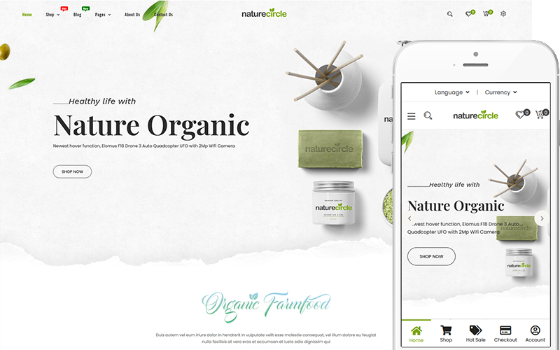 Nature Circle - Organik Gıda Çiftliği için Tema WooCommerce Teması
