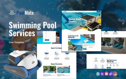 PoolMate - Çok Amaçlı Mobil Uyumlu Yüzme Havuzu WordPress Teması