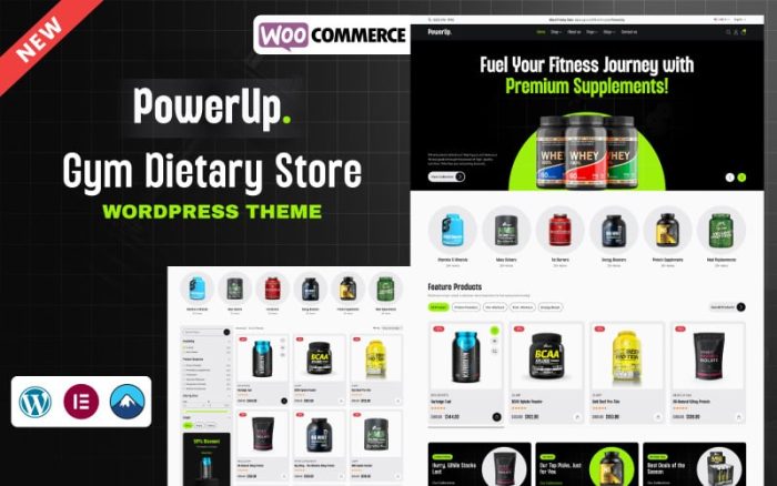 PowerUp – Sağlık ve Fitness Takviyesi WooCommerce Mağaza WordPress Teması