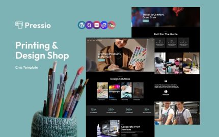 Pressio - Baskı ve Tasarım Mağazası Çok Amaçlı Mobil Uyumlu WordPress Teması