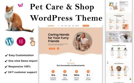 Vetnest - Evcil Hayvan Bakımı ve Mağaza WordPress Teması